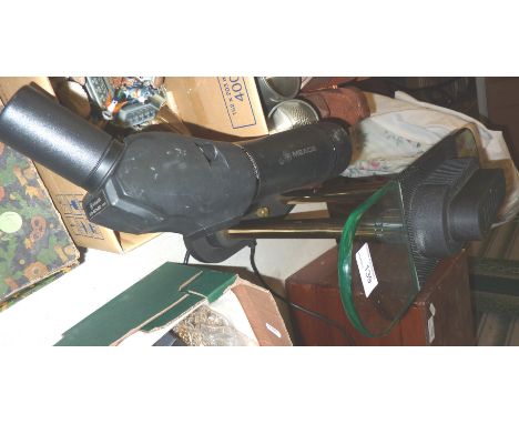 Meade 20-60 x 60mm zoom spotting scope and a Halogen Banker lamp