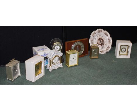 Westclox mantel clock, together with a collection of contemporary carriage clocks (qty) 