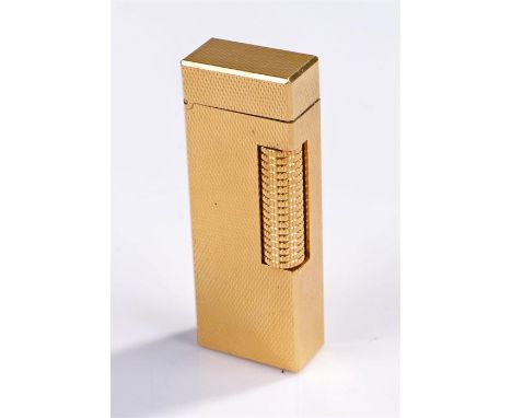 Dunhill lighter, gold plated with engine turned case