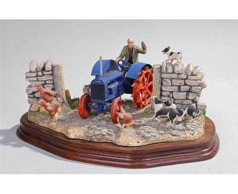 Border Fine Arts 'New Technology Arrives Today' (Fordson Tractor), model No. JH46 by Ray Ayres, limited edition 610/1250, on 
