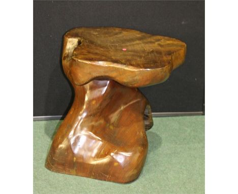 Hardwood tree trunk stool 
