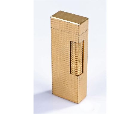 Dunhill lighter, gold plated with engine turned case