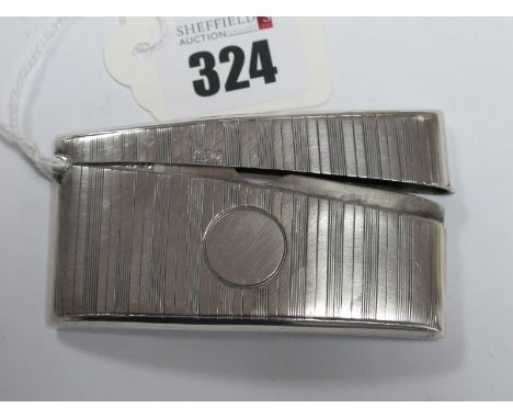 A Hallmarked Silver Card Case, JR Birmingham 1920, allover engine turned.