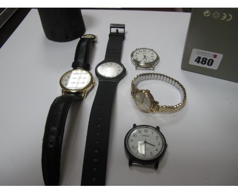 Montine of Switzerland; A Ladies Wristwatch, the circular signed dial with line markers, to integral expanding bracelet, toge