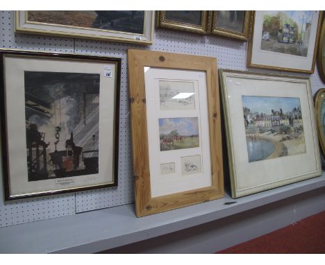 Douglas H Billin,  "Portpatrick" Scotland, watercolour, signed bottom right, 35cm x 52.5cm. (Sheffield Artist), together with