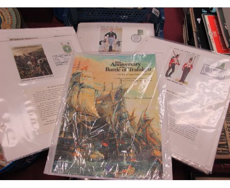 A Collection of British Army Museum Cards, on album pages and a special Isle of Man stamp collection of miniature sheets on t