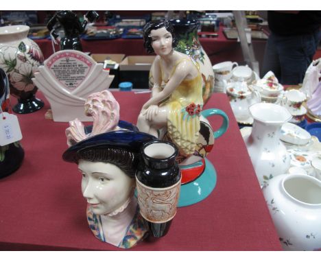 A Kevin Francis Pottery Figure 'Young Clarice Cliff', modelled by Andy Moss, second quality 22.5cm high; Kevin Francis 'Hanna