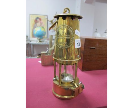 Eccles Type 6, M &amp; O Brass Safety Lamp.