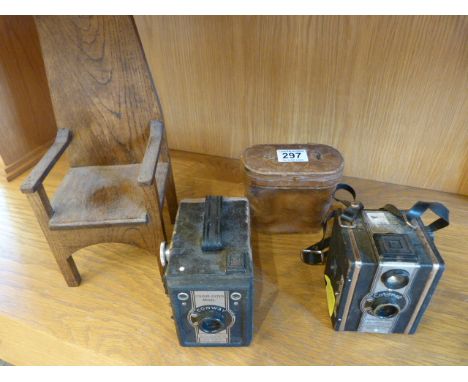 Conway Camera and one other along with an Appretice piece hallchair and a pair of binoculars