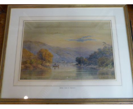 WILLIAM COOK OF PLYMOUTH (1830-1890) - Watercolour believed to be Bow Creek on the river Dart (Devon). Approx 29cm X 44cm. Si