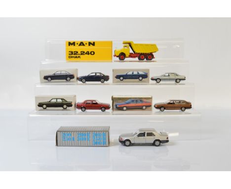 A mixed lot of German diecast models including, Conrad MAN 32.240 DHAK, Cursor 1084 Mercedes Benz, three schabak Audi models 