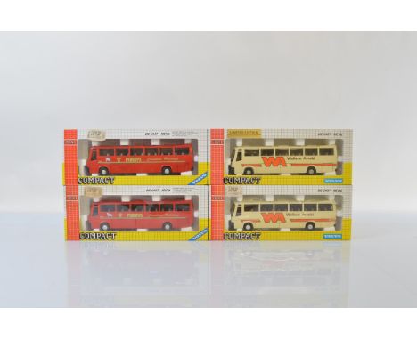 Four Joal Compact coach models, all 1:50 scale limited edition examples. Two in Parry's Coastline Holidays livery and two in 