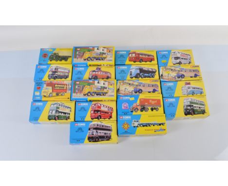 Eighteen Corgi Classics and corgi Archive models, all PSV and commercial vehicle models including August 1995 Milestone examp