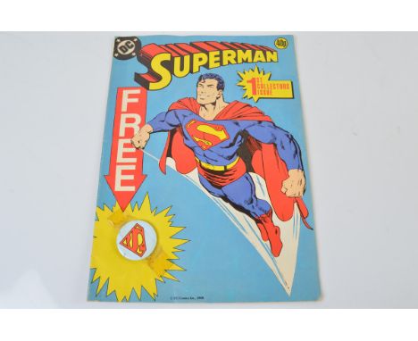 A First Collectors Issue Superman DC Comics 1988, with badge