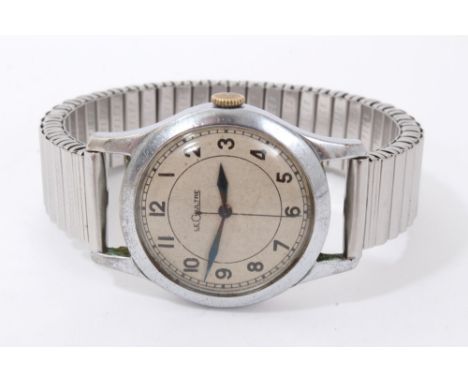 Jaeger Le Coultre pilot’s wristwatch, the circular dial signed LeCoultre, with Arabic numerals and seconds/minute markers to 