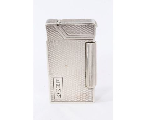 Dunhill silver cigarette lighter with 1953 Coronation hallmarks and engine turned decoration, maker’s mark for Alfred Dunhill