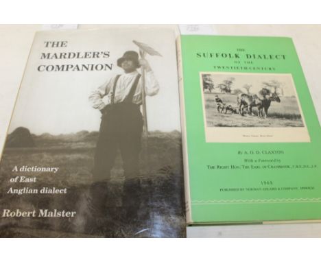Edward Moor - SUFFOLK WORDS AND PHRASES, first edition, Woodbridge 1823, board ends, slip case, together with A. O. D. Clacto