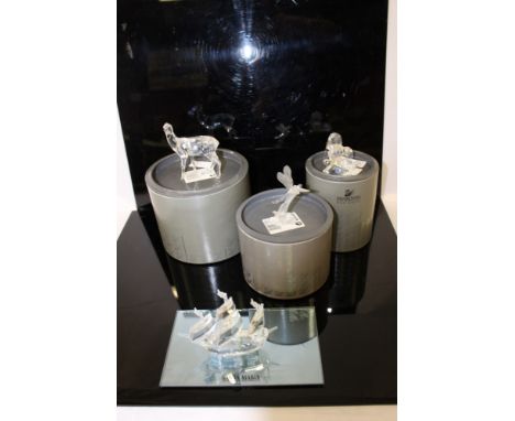 Collection of boxed Swarovski Crystal ornaments, to include 'Magic of Dance', stag, sailing boat, deer, ship, 2 insects, airp