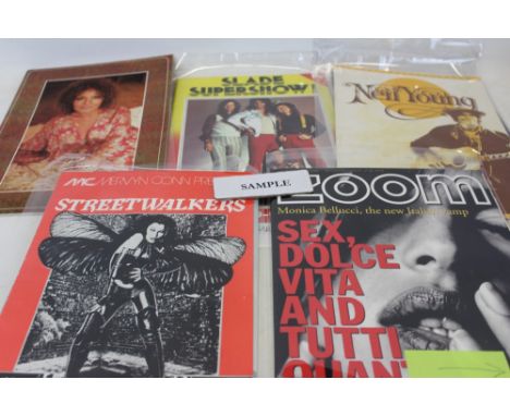 Music related ephemera including early copies (7-15) of Neil Young fanzine 'Broken Arrow' together with programme for Young's