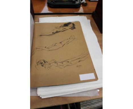 Folder of Life Studies of females in underwear from the 1960's by Peter Collins A R C A (1923-2001), together with 40 further