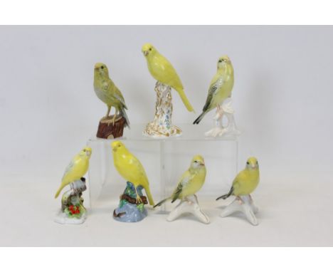 Selection of Royal Worcester, Karl Ens, Spode and other figures of yellow canaries (7)