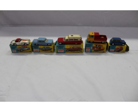 Corgi selection of boxed models Commer Pike up No 465, Superiro Ambulance No 437, Chevrolet Corvair No 229, Mercedes Benz 300