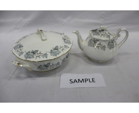 Royal Albert 'Silver Maple' pattern tea and dinner service, to include teapot, 8 trios, 6 large dessert bowls, tureen, 6 soup