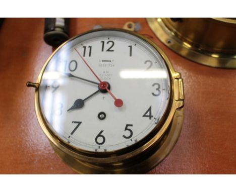 Elliot brass ships bulkhead clock, numbered 0552/724