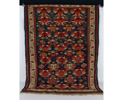 20th C. Wall Tapestry. One end having rod for wall mounting. Size: 52 x 37 in.