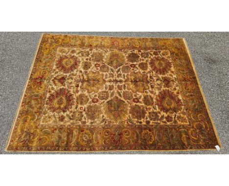 Fine Mahal Hand-Knotted Wool Rug. Very fine  weave. Retail value $10,000 - 15,000. (M-361)  Size: 9' x 11'10" (108 x 142 in)