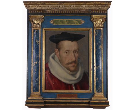Early Old Master School Portrait of a Gentleman. Oil on panel. Appears to be unsigned, inscribed verso. Provenance: Butterfie