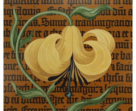 Erik Nitsche (Swiss, 1908 - 1998) "Lily - Manuscript Illumination" Signed lower right. Original Mixed Media painting on Illus