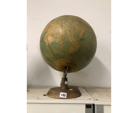 A PHILLIPS 13.5 INCH TERRESTIAL GLOBE