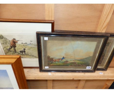 HENRY WILKINSON 20th CENTURY A HUNTER WITH HIS DOG PENCILED SIGNED LIMITED EDITION COLOUR PRINT 20 x 25cms TOGETHER WITH A PA