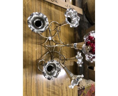 A SILVER PLATED EPERGNE.