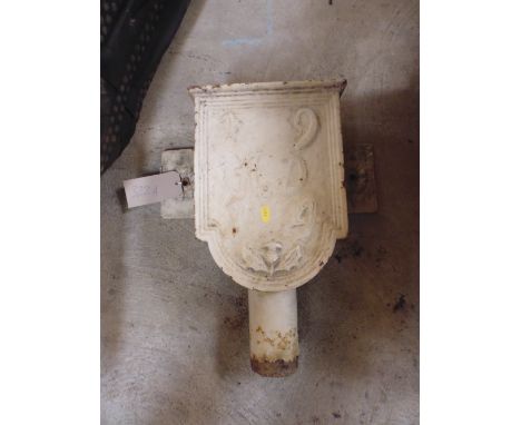 A cast iron rain hopper dated 1914