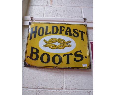 A Holdfast Boots enamel sign