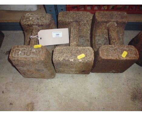 Three 56lbs sack scale weights