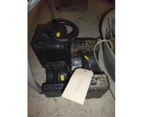 2 x 56lbs and 1 x 14lbs sack scale weights