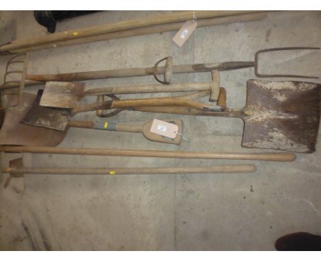 A quantity of long handled tools