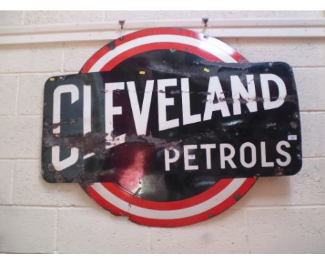 A large Cleveland Petrols enamel sign