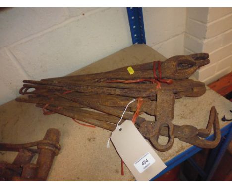 Nine blacksmith's tools