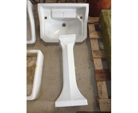 A 1930's Art Deco wash basin and stand