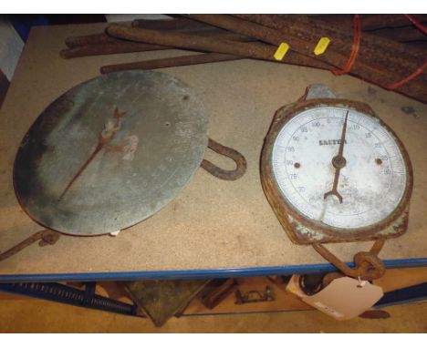 Two old hanging scales