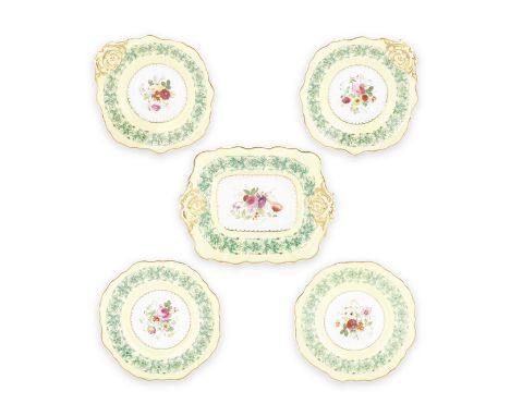 A Copeland &amp; Garrett yellow-ground part dessert service, circa 1833-1847, together with a small collection of other ceram
