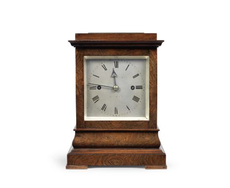 A late 19th century rosewood Mantel Clock with pull quarter repeatsigned Vulliamy, Londonthe case topped by a large rectangul