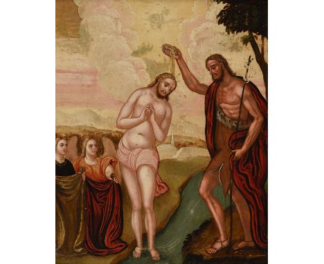 Veneto-Cretan School (17th century)The Baptism of ChristOil on panel 39.5 x 31cm (15½ x 12 in.)Provenance:Sale, Sotheby's, Ol