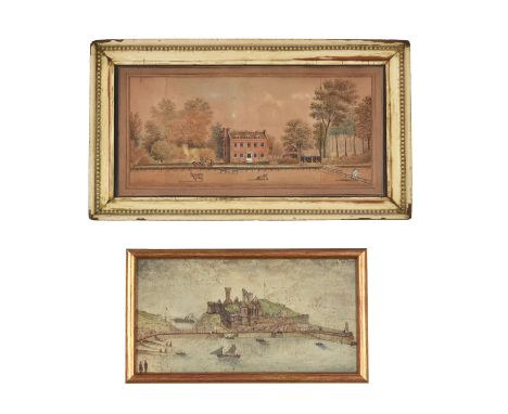 English School (18th century)A country house in a wooded landscapePencil and watercolour heightened with white14 x 30cm (5½ x