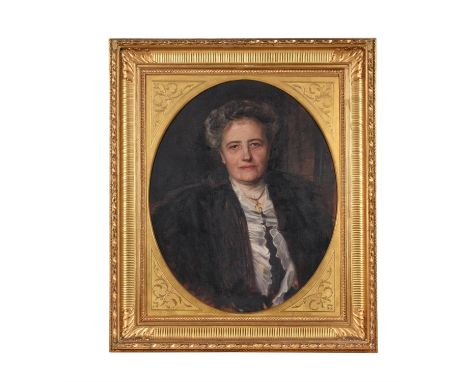 λ Boleslaw Jan Czedekowski (Polish 1885-1969)Portrait of a lady, mother of Emma MachenekOil on canvas, in an oval mounted fra