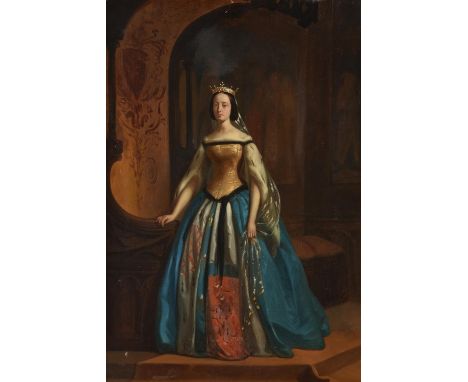 British School (19th century)Portrait of a Queen, possibly a young VictoriaOil on canvasIndistinctly signed and dated lower l